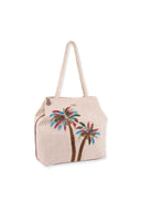 Natural Beaded Palms Tote Bag side