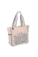 Blue Coral Beaded Tote Bag side