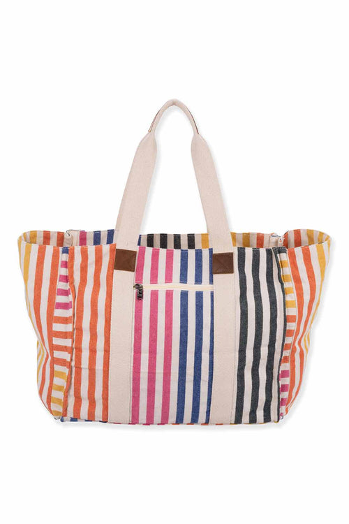 Multi Stripes Shoulder Tote back